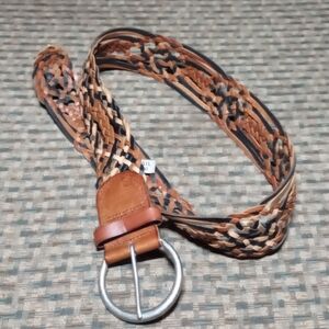 Fossil Woven Leather Belt - Brown and Black